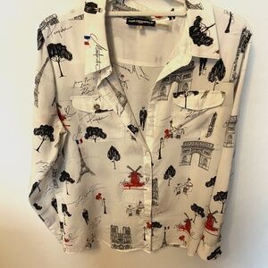 Karl Lagerfeld Paris Print Blouse -Size Large